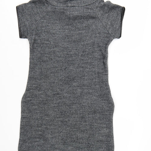 Quiz Women’s Grey Cowl Neck Short Sleeve Shift Dress Size 12