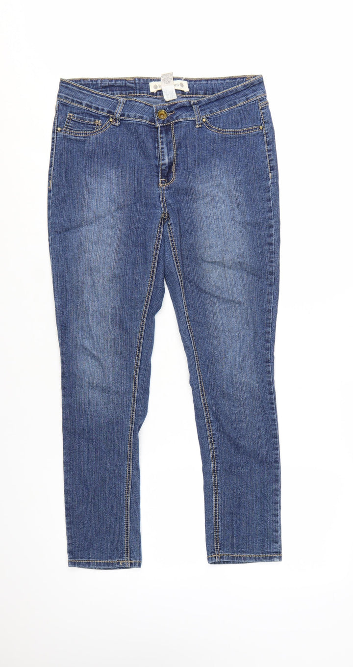 Ruff Hewn Women's Blue Medium Straight Stretch Denim Jeans