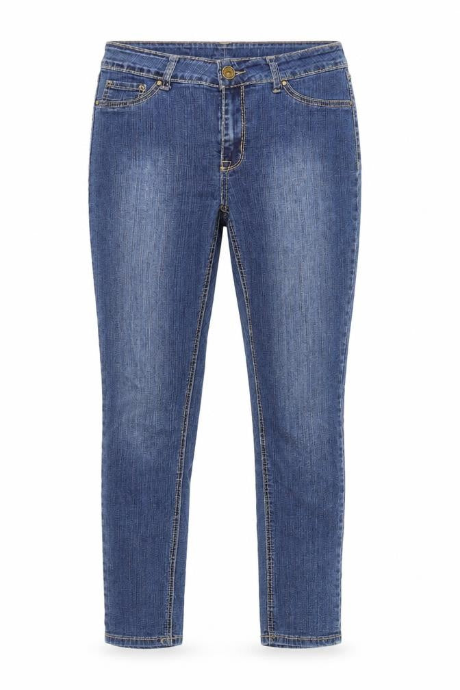 Ruff Hewn Women's Blue Medium Straight Stretch Denim Jeans