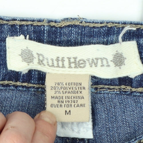 Ruff Hewn Women's Blue Medium Straight Stretch Denim Jeans