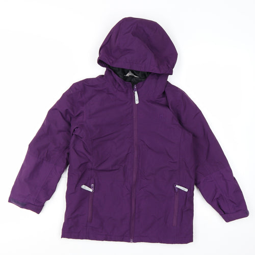 Hi Gear Girls Purple Hooded Rain Coat Jacket 7-8 Years Waterproof Lined