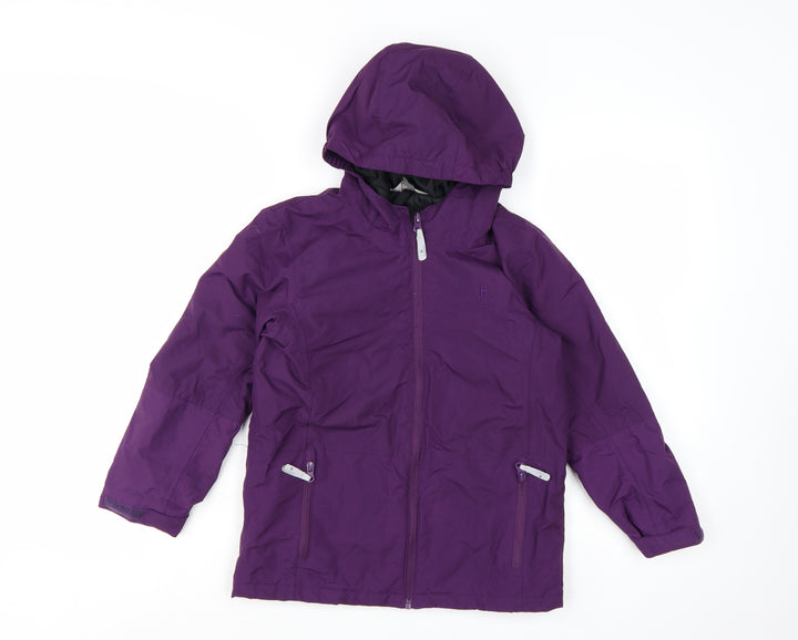 Hi Gear Girls Purple Hooded Rain Coat Jacket 7-8 Years Waterproof Lined