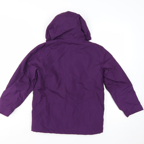 Hi Gear Girls Purple Hooded Rain Coat Jacket 7-8 Years Waterproof Lined