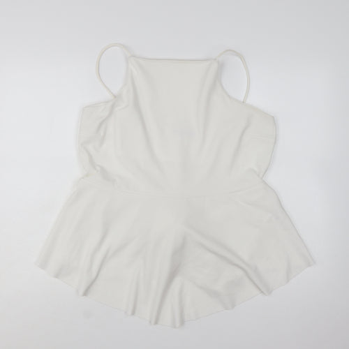 Boohoo Women's White Plus Size 20 Camisole Peplum Tank Top