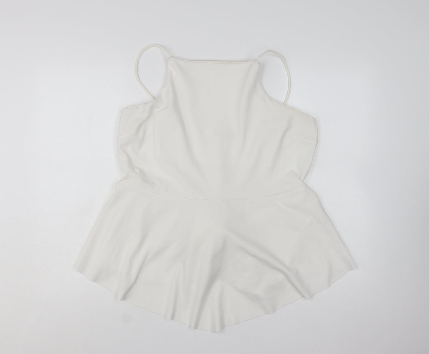 Boohoo Women's White Plus Size 20 Camisole Peplum Tank Top
