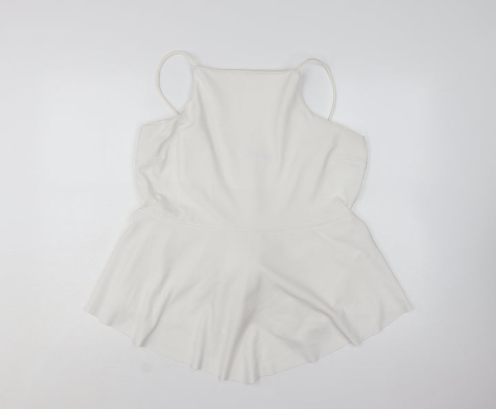 Boohoo Women's White Plus Size 20 Camisole Peplum Tank Top