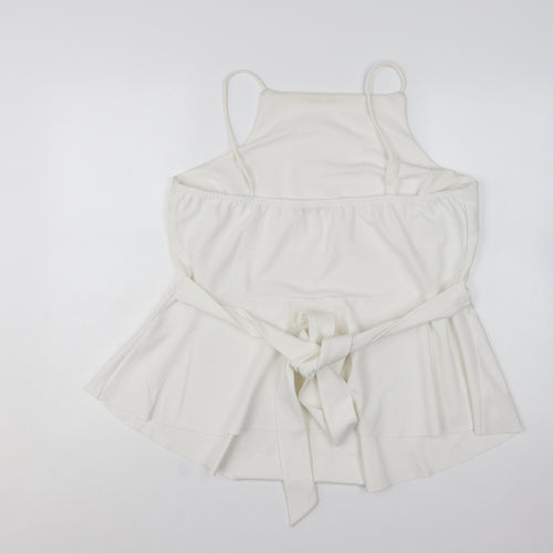Boohoo Women's White Plus Size 20 Camisole Peplum Tank Top