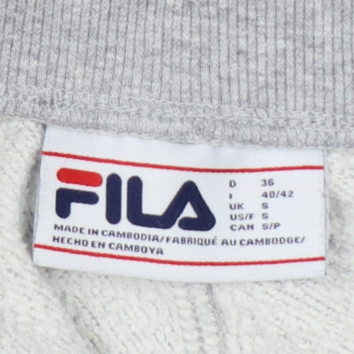FILA Women Grey Jogger Sweatpants S Cotton Blend Tapered Fit