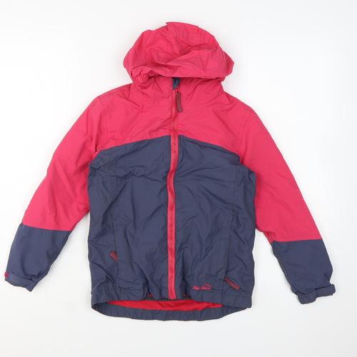 Peter Storm Girls Pink and Blue Waterproof Hooded Rain Jacket 7-8 Years