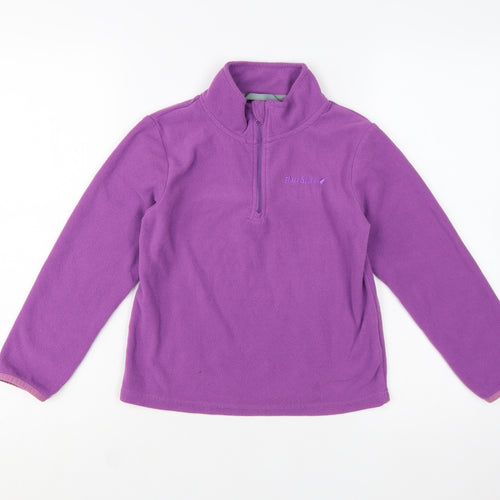 Peter Storm Girls Purple Fleece 1/4 Zip Pullover Sweatshirt 7-8 Years