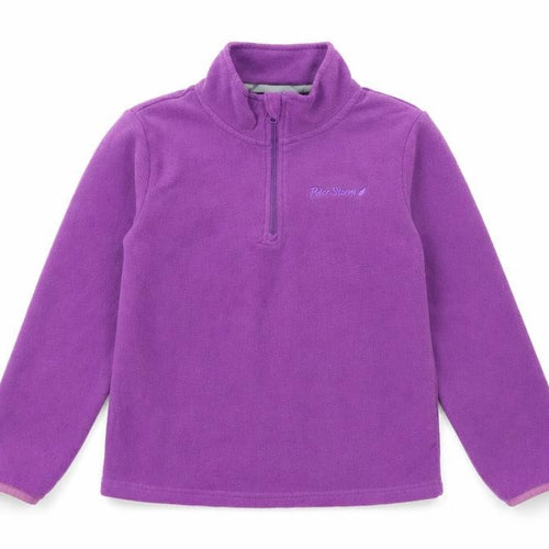 Peter Storm Girls Purple Fleece 1/4 Zip Pullover Sweatshirt 7-8 Years