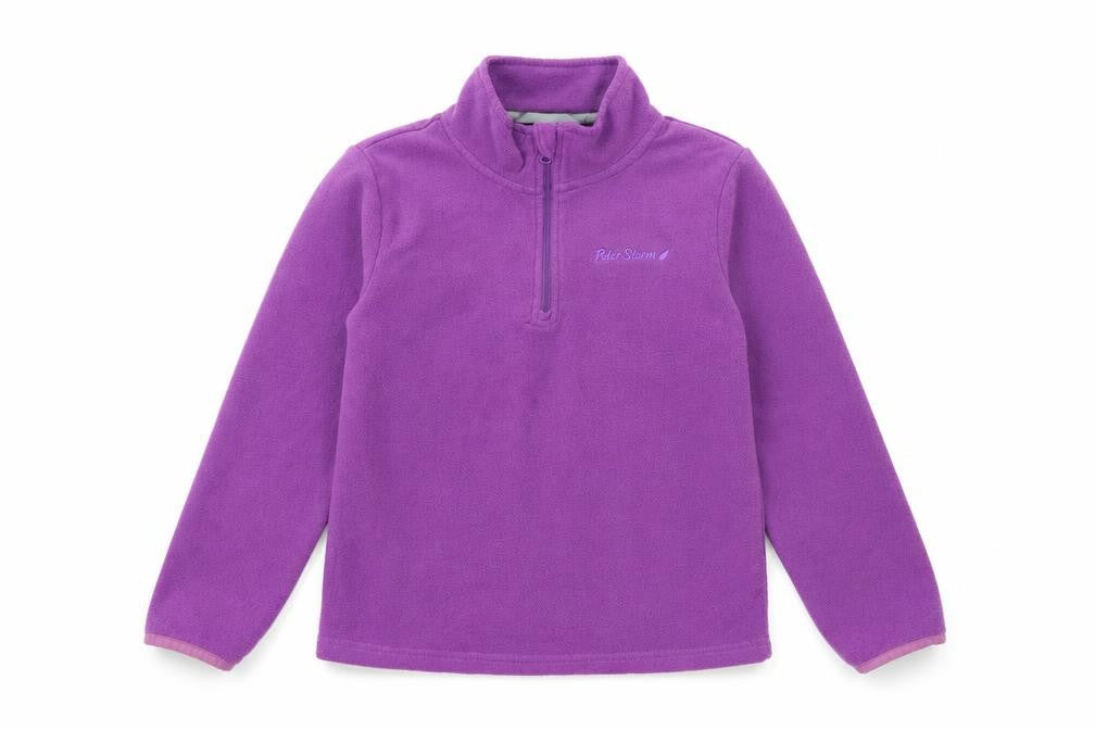 Peter Storm Girls Purple Fleece 1/4 Zip Pullover Sweatshirt 7-8 Years