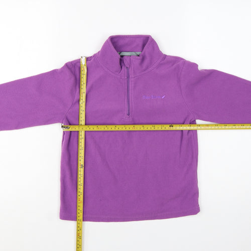 Peter Storm Girls Purple Fleece 1/4 Zip Pullover Sweatshirt 7-8 Years