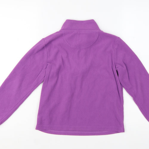 Peter Storm Girls Purple Fleece 1/4 Zip Pullover Sweatshirt 7-8 Years