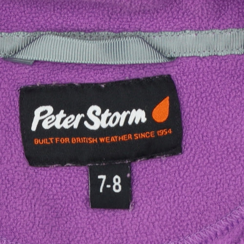 Peter Storm Girls Purple Fleece 1/4 Zip Pullover Sweatshirt 7-8 Years