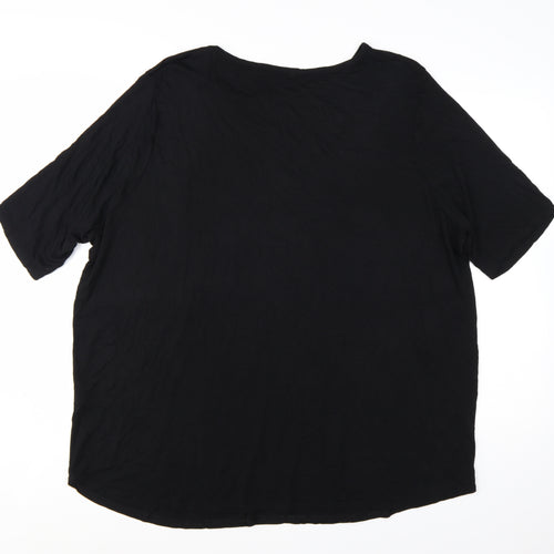 Boohoo Womens Black Leopard Pocket T-Shirt Plus Size 24