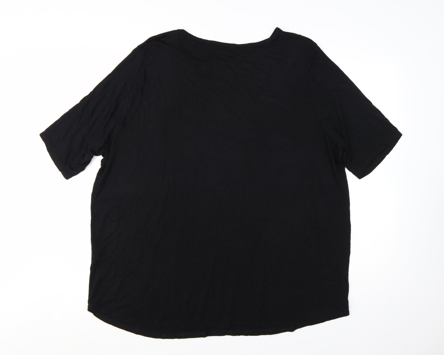 Boohoo Womens Black Leopard Pocket T-Shirt Plus Size 24