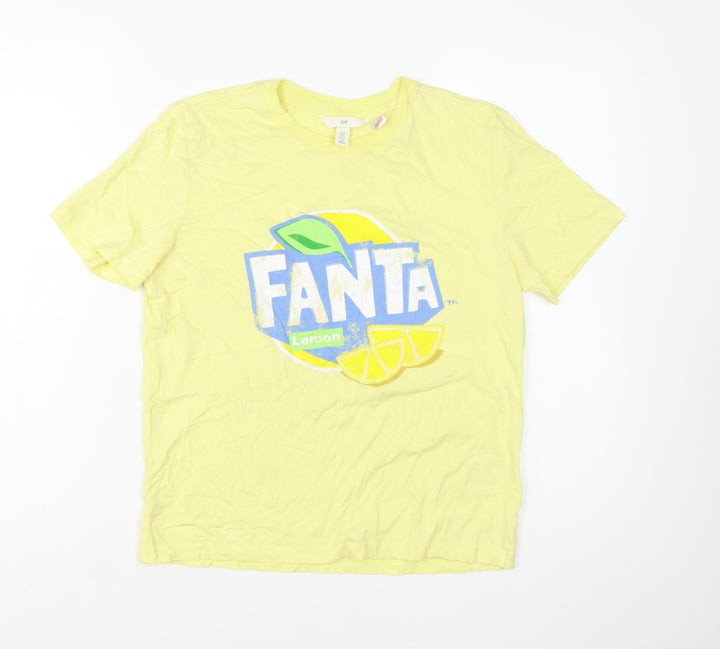 H&M Women’s Yellow Fanta Lemon Graphic T-Shirt Size S