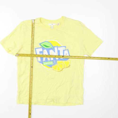 H&M Women’s Yellow Fanta Lemon Graphic T-Shirt Size S