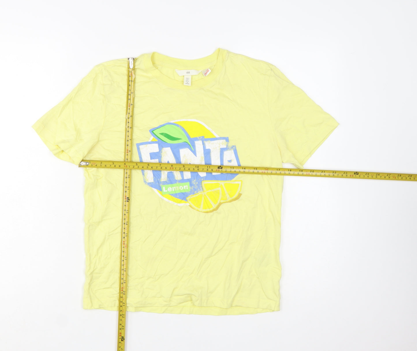H&M Women’s Yellow Fanta Lemon Graphic T-Shirt Size S