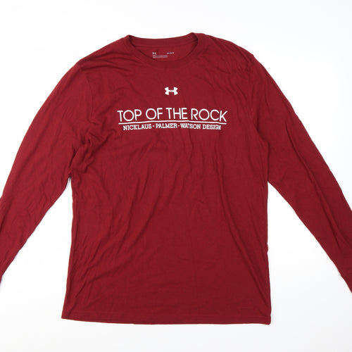 Under Armour Men's Red Long Sleeve Graphic T-Shirt Size L