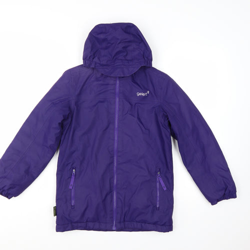 Gelert Girls Purple Waterproof Hooded Rain Coat Jacket 11-12 Years