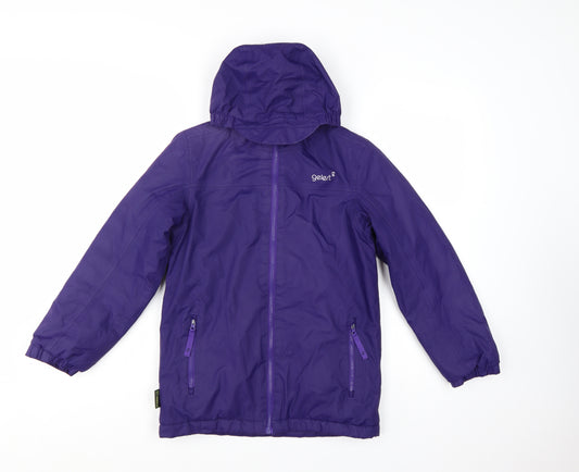 Gelert Girls Purple Waterproof Hooded Rain Coat Jacket 11-12 Years