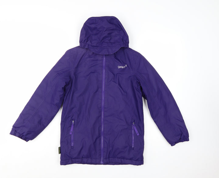 Gelert Girls Purple Waterproof Hooded Rain Coat Jacket 11-12 Years