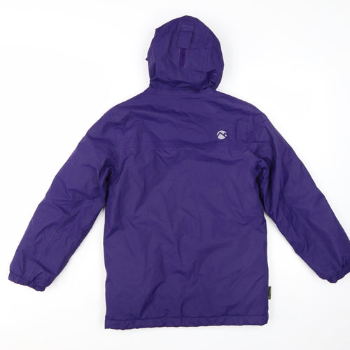 Gelert Girls Purple Waterproof Hooded Rain Coat Jacket 11-12 Years