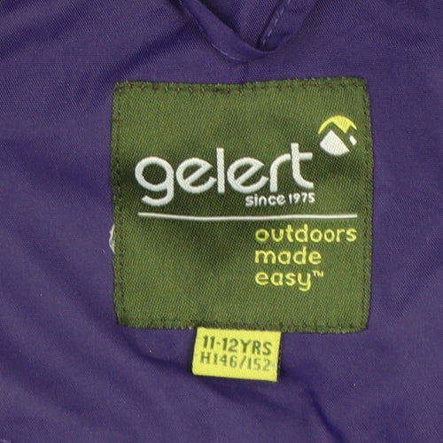 Gelert Girls Purple Waterproof Hooded Rain Coat Jacket 11-12 Years