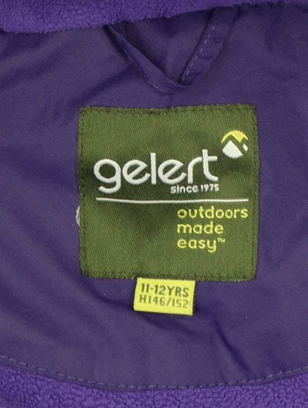 Gelert Girls Purple Waterproof Hooded Rain Coat Jacket 11-12 Years