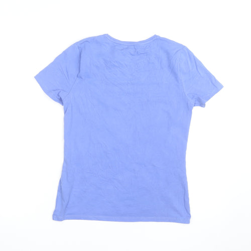 Marks and Spencer Women’s Blue Floral Print Cotton T-Shirt Size 12