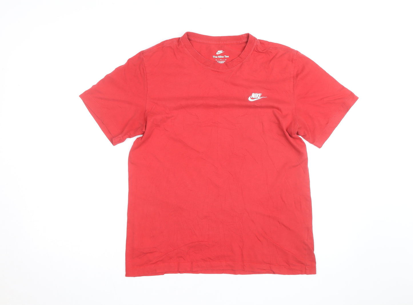 Nike Men's Red Crew Neck Short Sleeve Cotton T-Shirt M