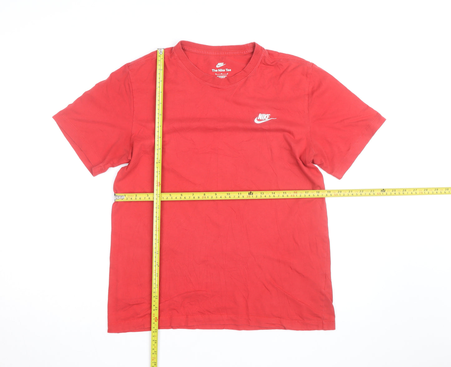 Nike Men's Red Crew Neck Short Sleeve Cotton T-Shirt M