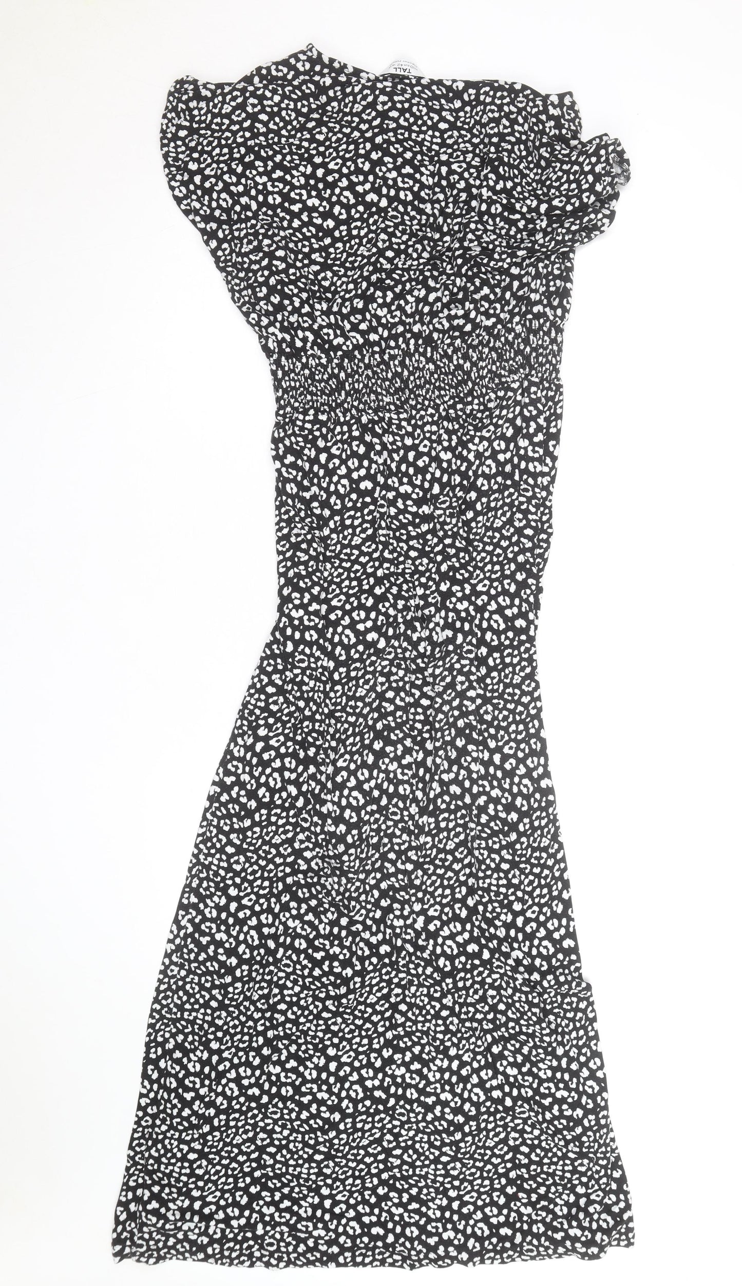 Papaya Women’s Black Animal Print Midi Fit & Flare Dress Size 14