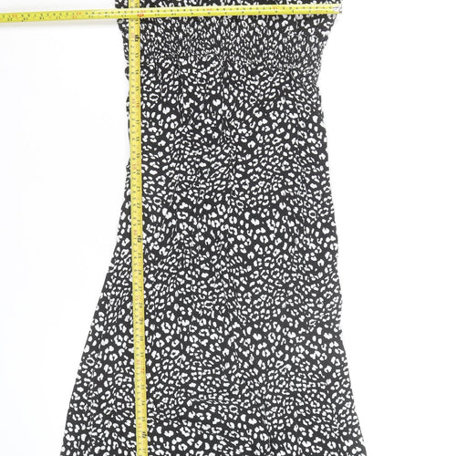 Papaya Women’s Black Animal Print Midi Fit & Flare Dress Size 14