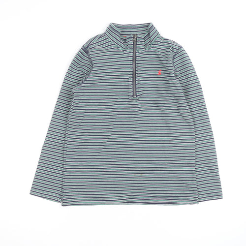 Joules Boys Blue Stripe 1/4 Zip Cotton Jumper 11-12 Years