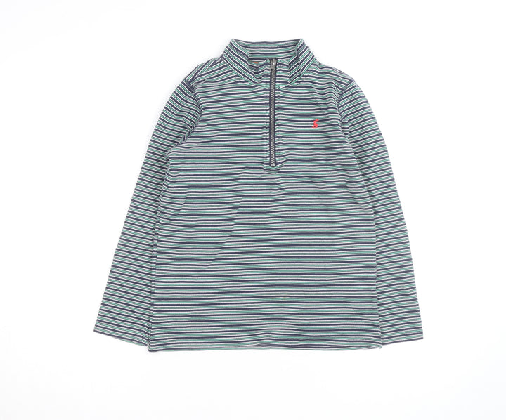 Joules Boys Blue Stripe 1/4 Zip Cotton Jumper 11-12 Years