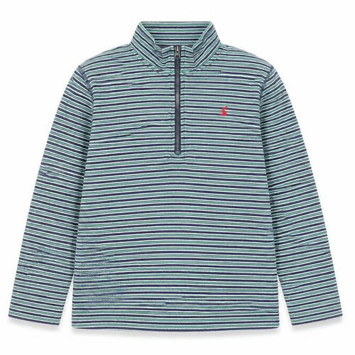 Joules Boys Blue Stripe 1/4 Zip Cotton Jumper 11-12 Years