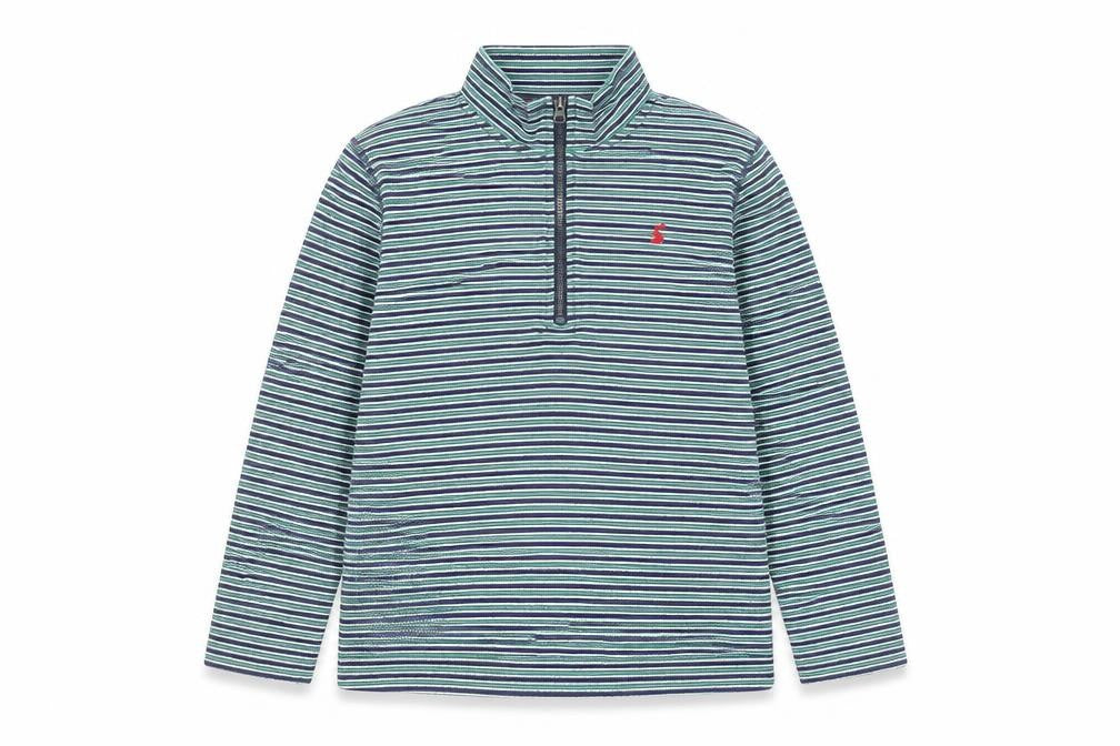 Joules Boys Blue Stripe 1/4 Zip Cotton Jumper 11-12 Years