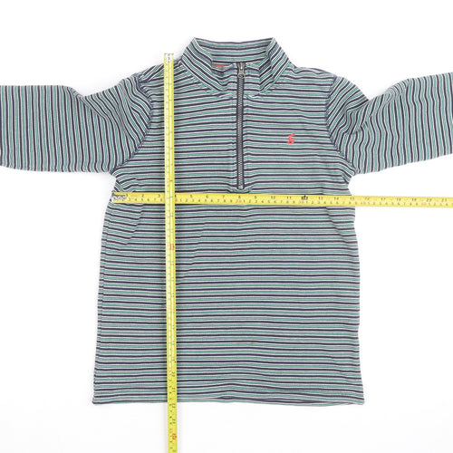 Joules Boys Blue Stripe 1/4 Zip Cotton Jumper 11-12 Years
