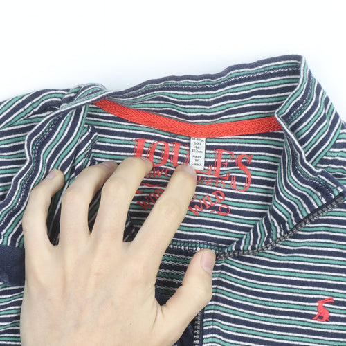 Joules Boys Blue Stripe 1/4 Zip Cotton Jumper 11-12 Years