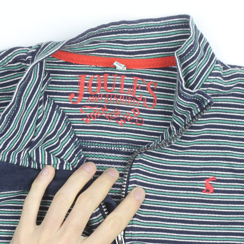 Joules Boys Blue Stripe 1/4 Zip Cotton Jumper 11-12 Years