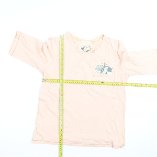 White Stuff Women's Pink Floral 3/4 Sleeve Cotton T-Shirt Size 10