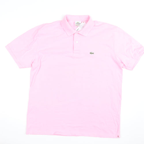 Lacoste Men’s Pink Cotton Polo Shirt Size 10XL Classic Fit