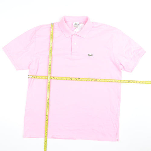Lacoste Men’s Pink Cotton Polo Shirt Size 10XL Classic Fit