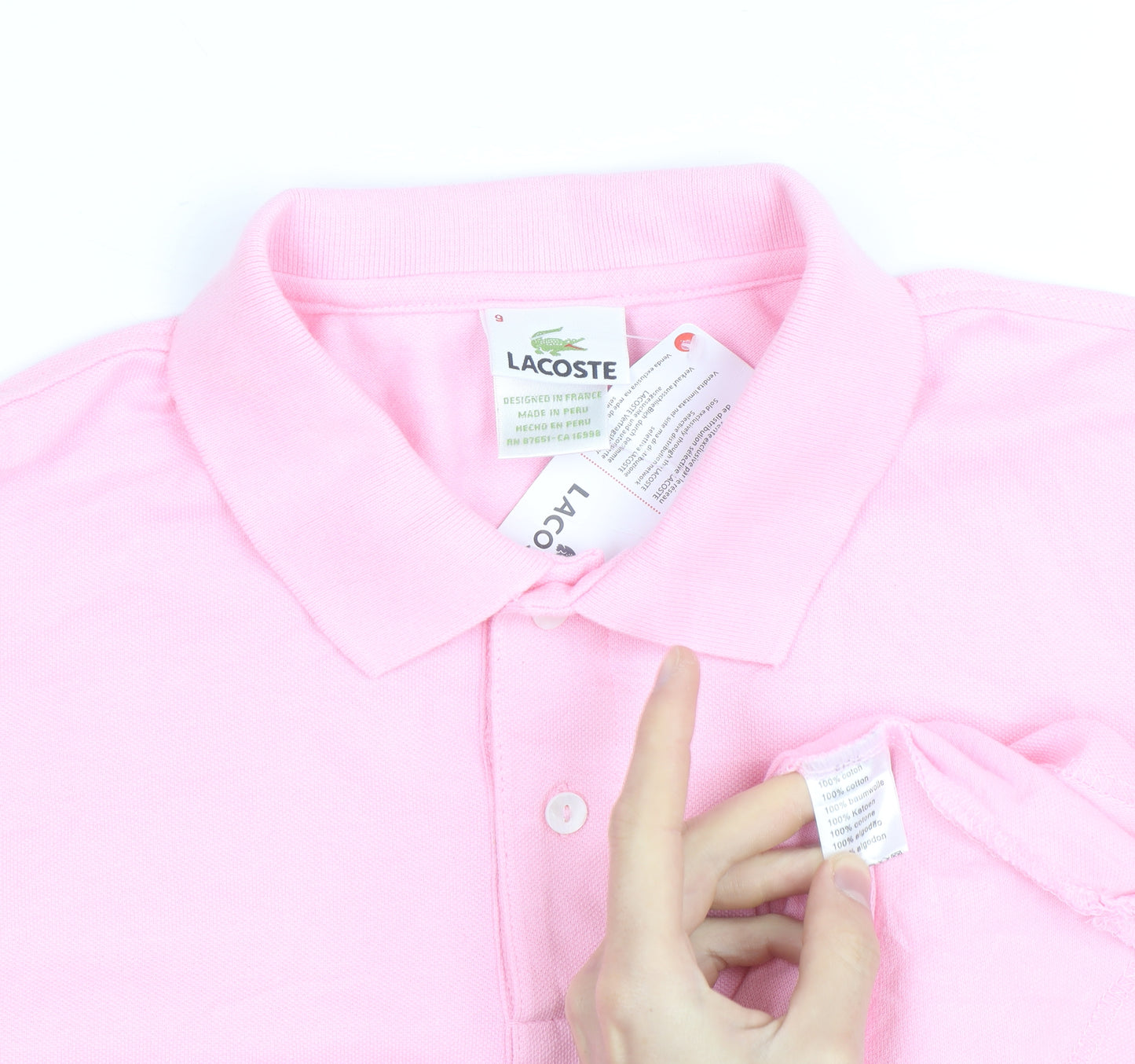 Lacoste Men’s Pink Cotton Polo Shirt Size 10XL Classic Fit