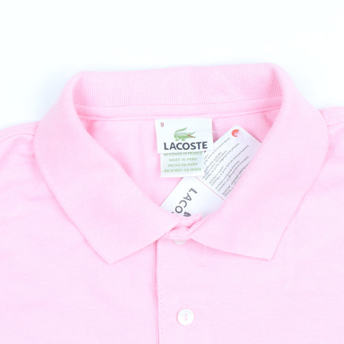 Lacoste Men’s Pink Cotton Polo Shirt Size 10XL Classic Fit