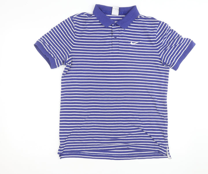 Nike Men's Blue Striped Polo Shirt Size M Regular Fit