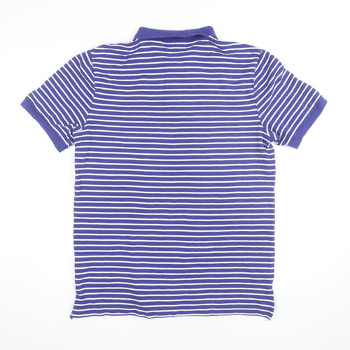 Nike Men's Blue Striped Polo Shirt Size M Regular Fit
